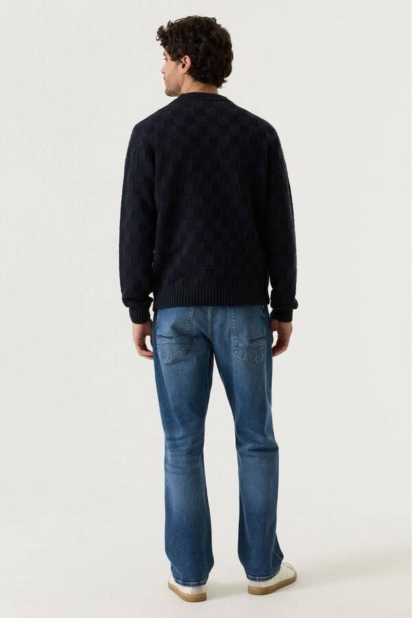 Garcia regular fit gebreide trui met print en wol dark navy - Foto 3