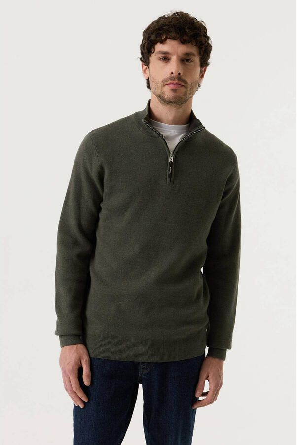 Garcia regular fit gebreide trui olijfgroen