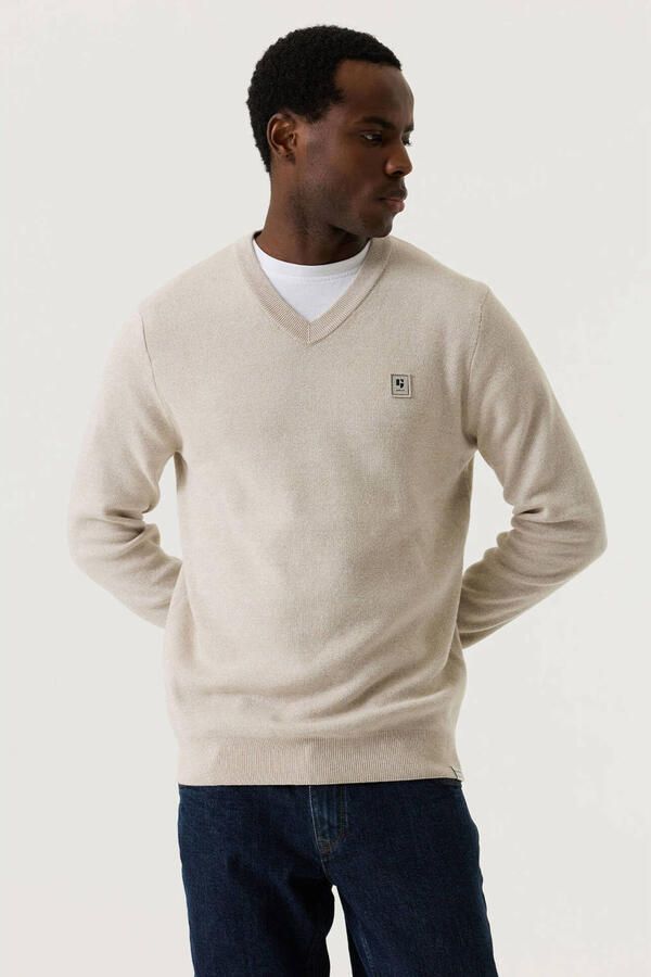 Garcia regular fit gebreide trui sand