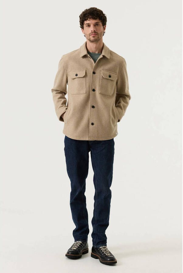 Garcia regular fit overshirt met melée roast cashew - Foto 3