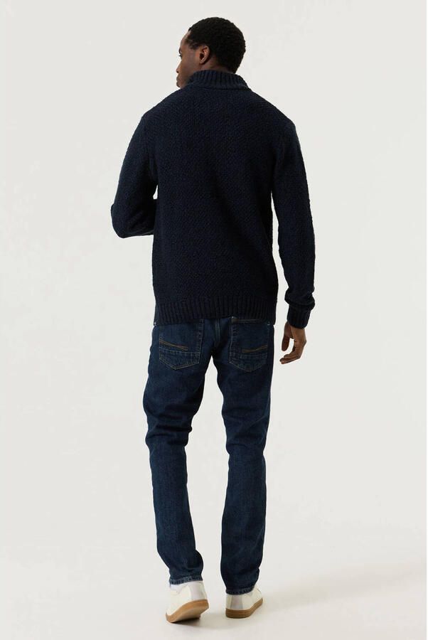 Garcia regular fit trui met kabels donkerblauw - Foto 2