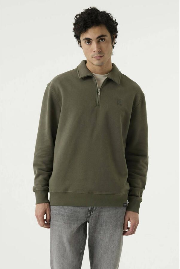Garcia regular fit trui olijfgroen