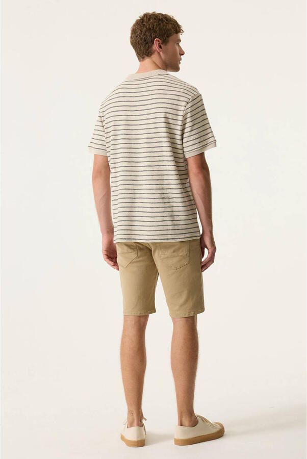 Garcia regular gestreepte polo beige - Foto 2