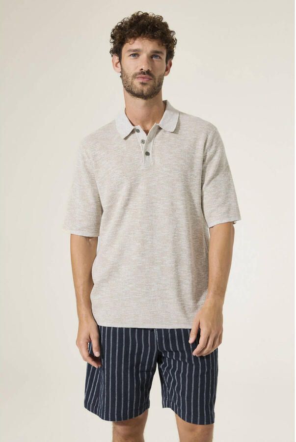 Garcia regular polo beige gebreid