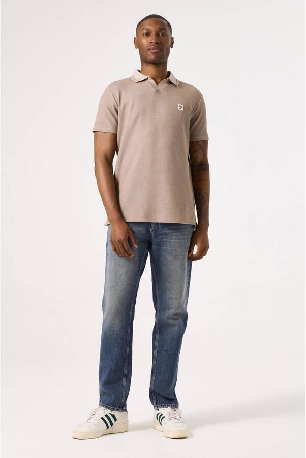 Garcia regular polo met textuur beige
