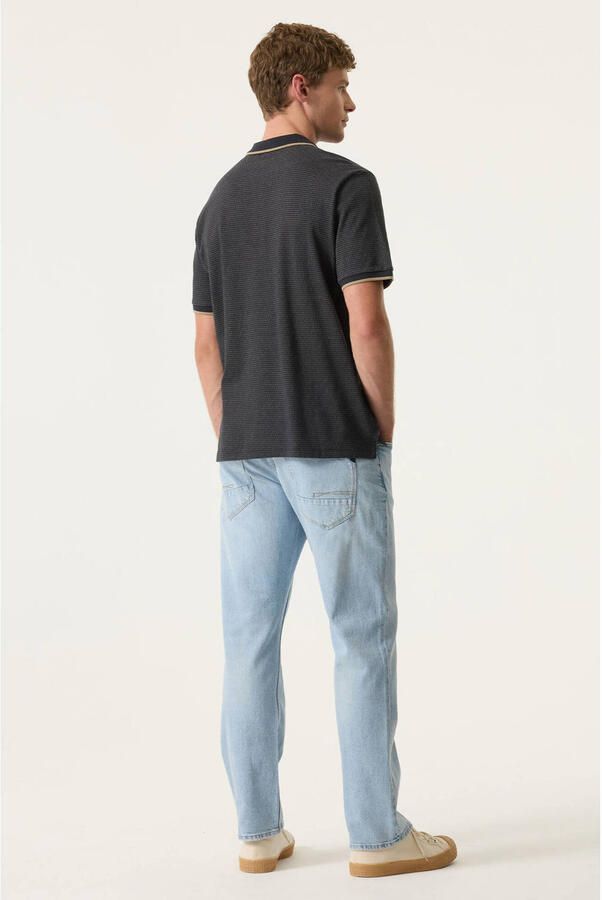 Garcia regular polo met textuur donkerblauw - Foto 3