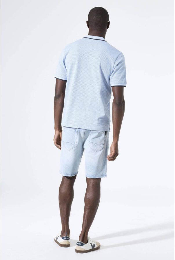 Garcia regular polo met textuur lichtblauw - Foto 2
