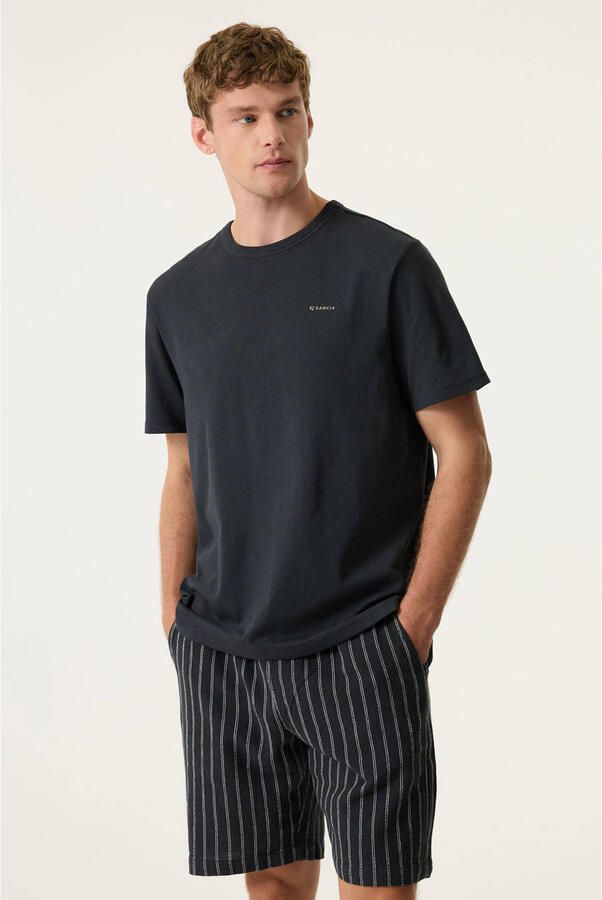 Garcia regular T-shirt met backprint donkerblauw
