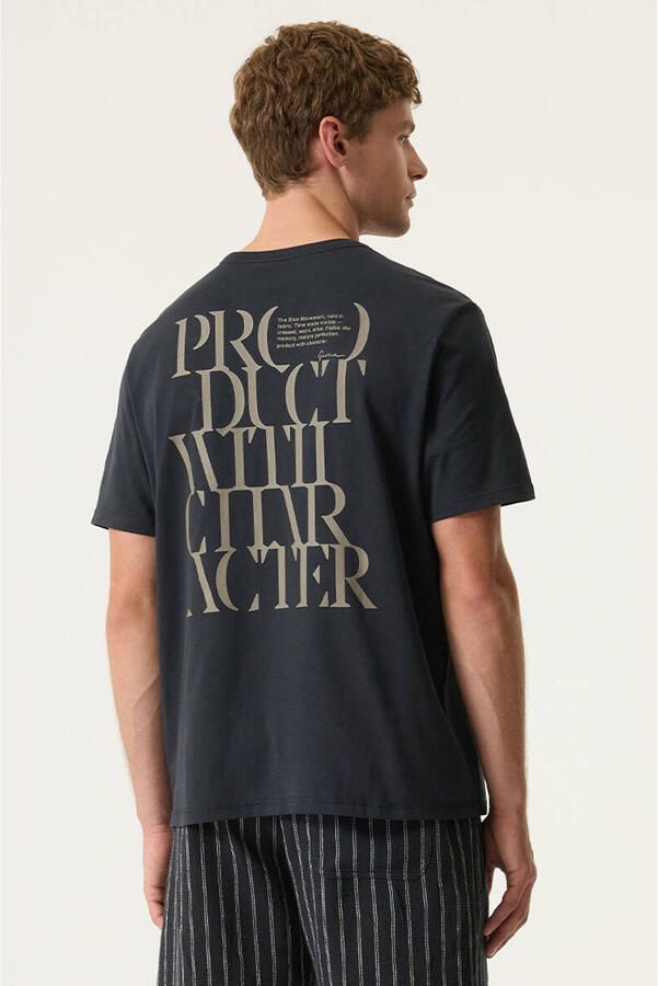 Garcia regular T-shirt met backprint donkerblauw - Foto 3
