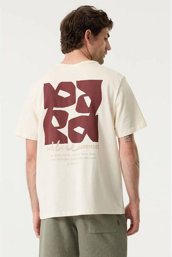Garcia regular T-shirt met backprint ecru - Foto 3