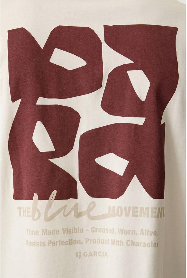 Garcia regular T-shirt met backprint ecru - Foto 2