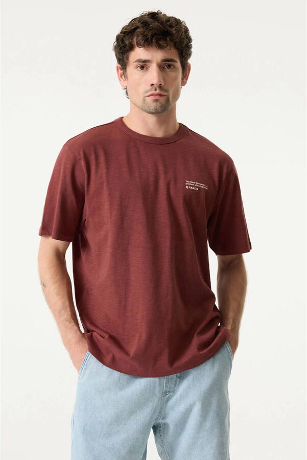 Garcia regular T-shirt met backprint rood