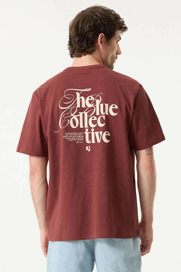 Garcia regular T-shirt met backprint rood - Foto 3