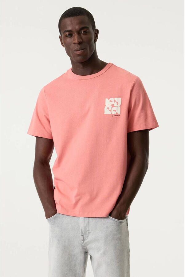 Garcia regular T-shirt met backprint roze
