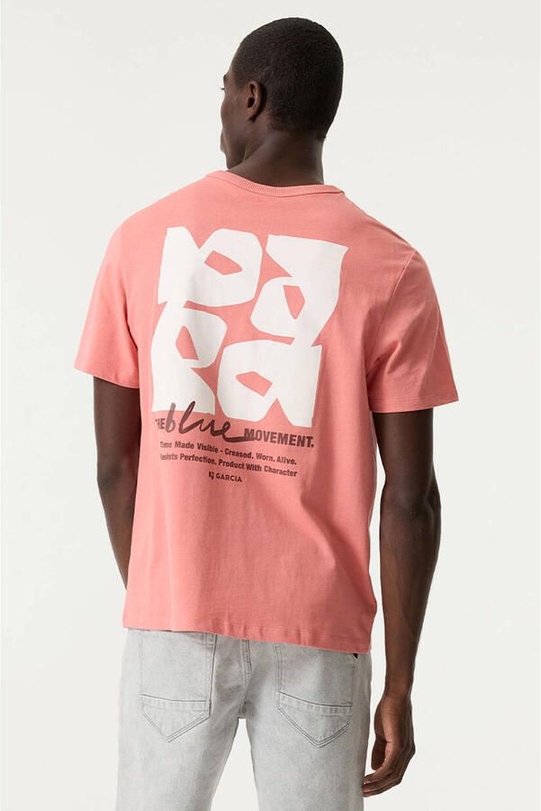 Garcia regular T-shirt met backprint roze - Foto 2