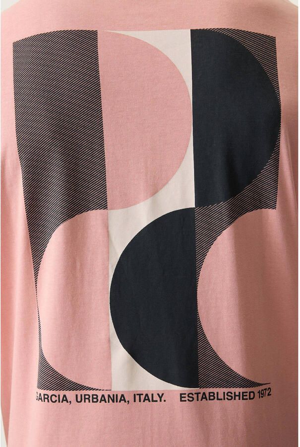 Garcia regular T-shirt met backprint roze - Foto 2