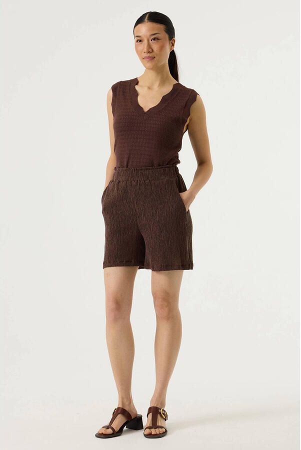 Garcia regular waist casual short donkerbruin