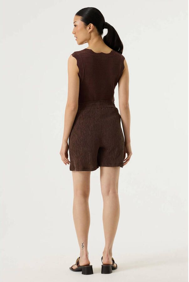 Garcia regular waist casual short donkerbruin - Foto 3
