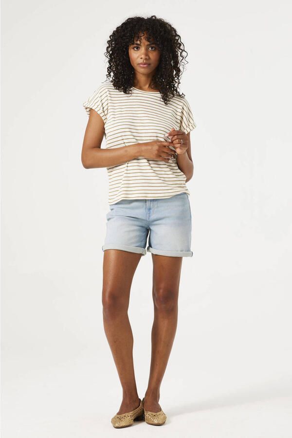 Garcia regular waist denim short light blue denim