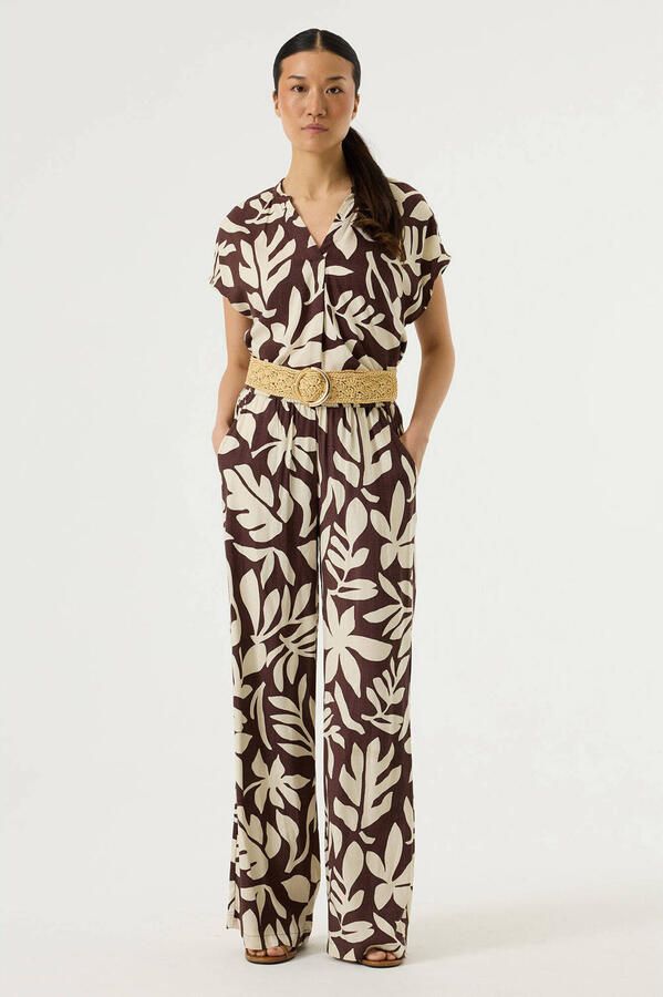 Garcia regular waist gebloemde casual broek bruin - Foto 2