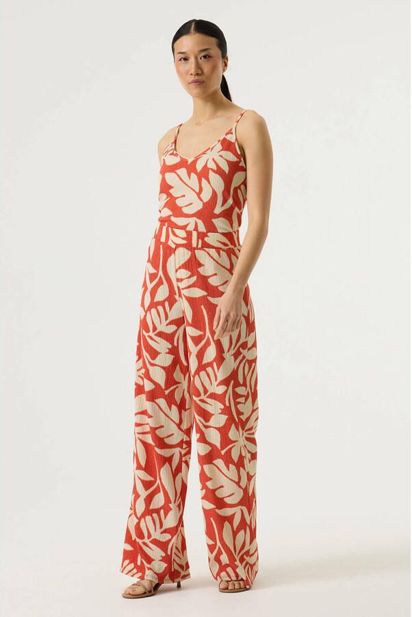 Garcia regular waist gebloemde casual broek oranje