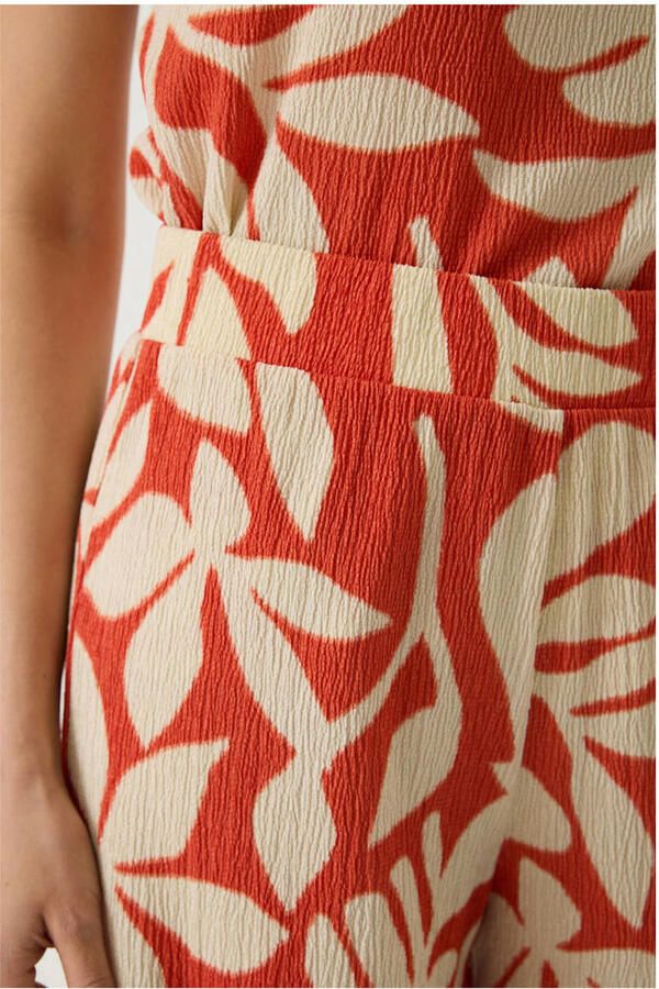 Garcia regular waist gebloemde casual broek oranje - Foto 3