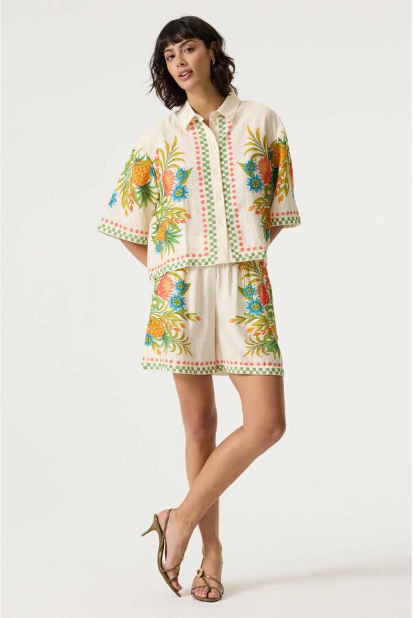 Garcia regular waist gebloemde casual short multi - Foto 3