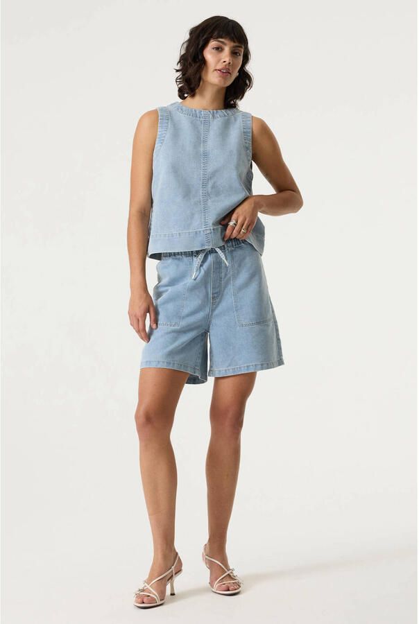 Garcia regular waist short light blue denim