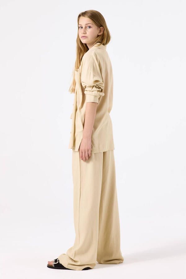 Garcia Wide leg stoffen broek van vicosemix met elastische band - Foto 2