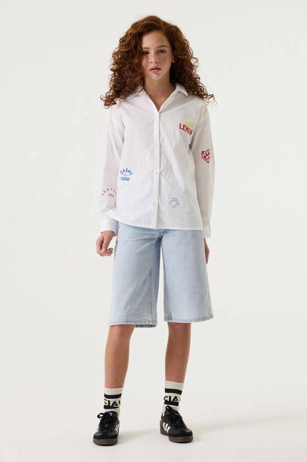 Garcia relaxed denim short light blue denim