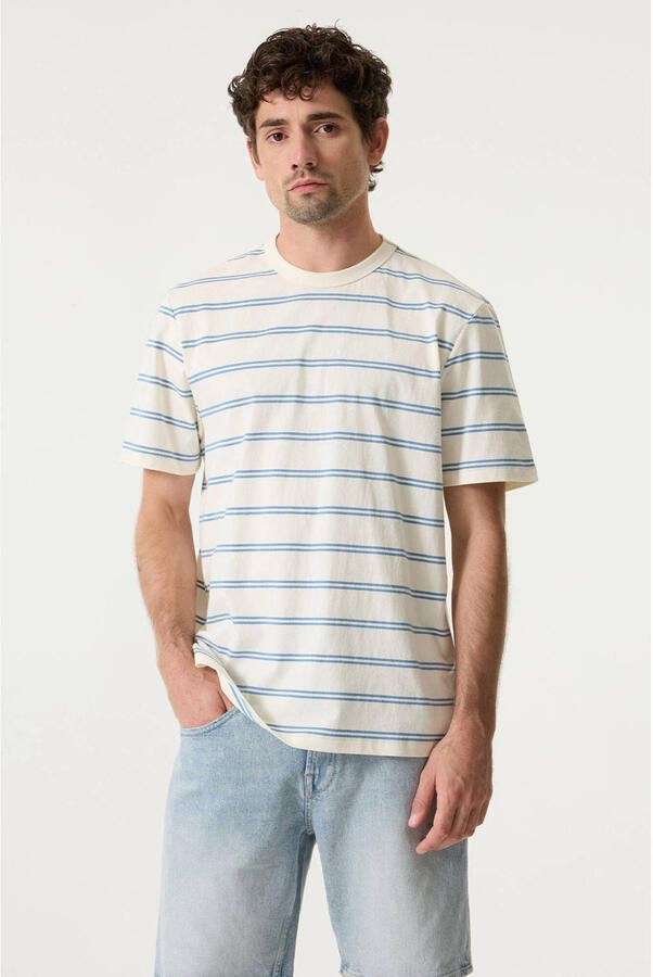 Garcia relaxed fit gestreept T-shirt antiek wit