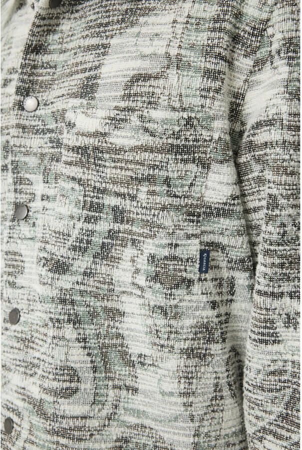 Garcia relaxed fit jacquard overshirt met print grijsgroen - Foto 2