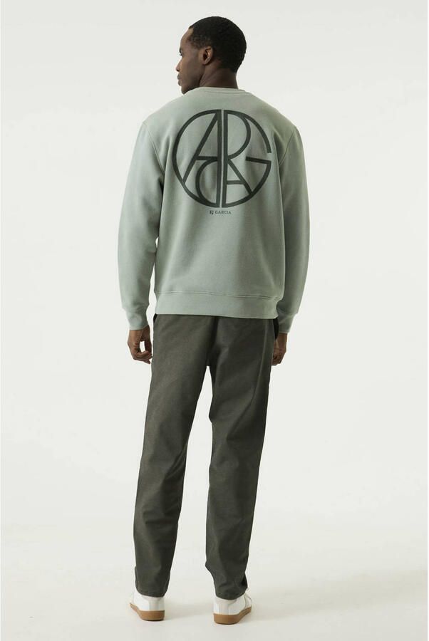 Garcia relaxed fit sweater met backprint sea foam - Foto 3