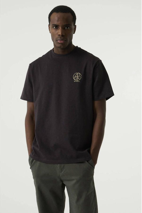 Garcia relaxed fit T-shirt met backprint donkerpaars