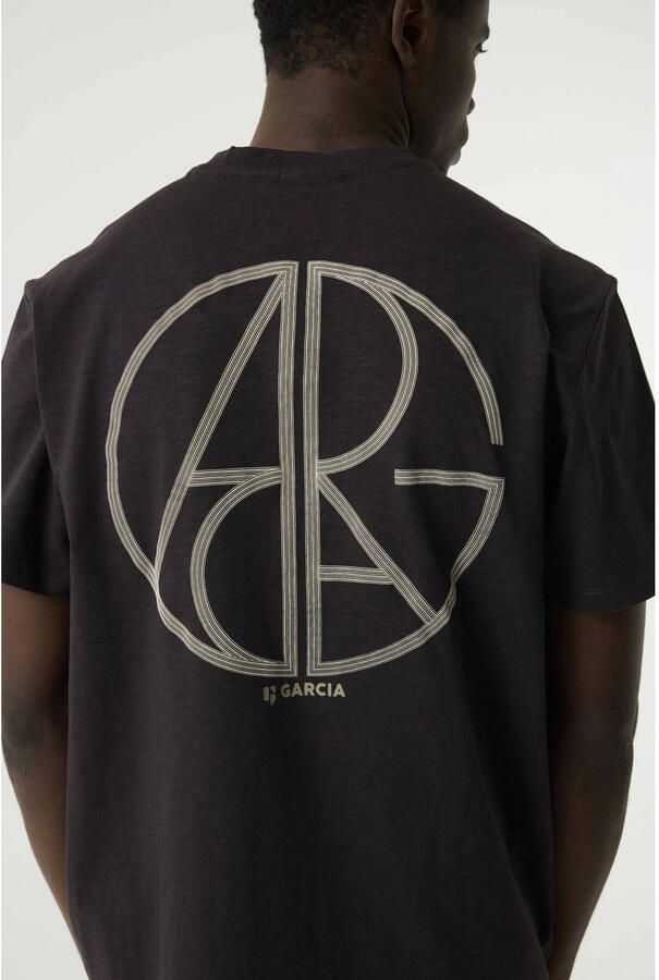 Garcia relaxed fit T-shirt met backprint donkerpaars - Foto 2
