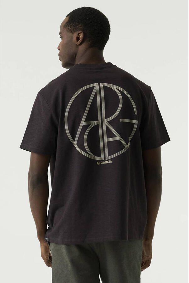Garcia relaxed fit T-shirt met backprint donkerpaars - Foto 3