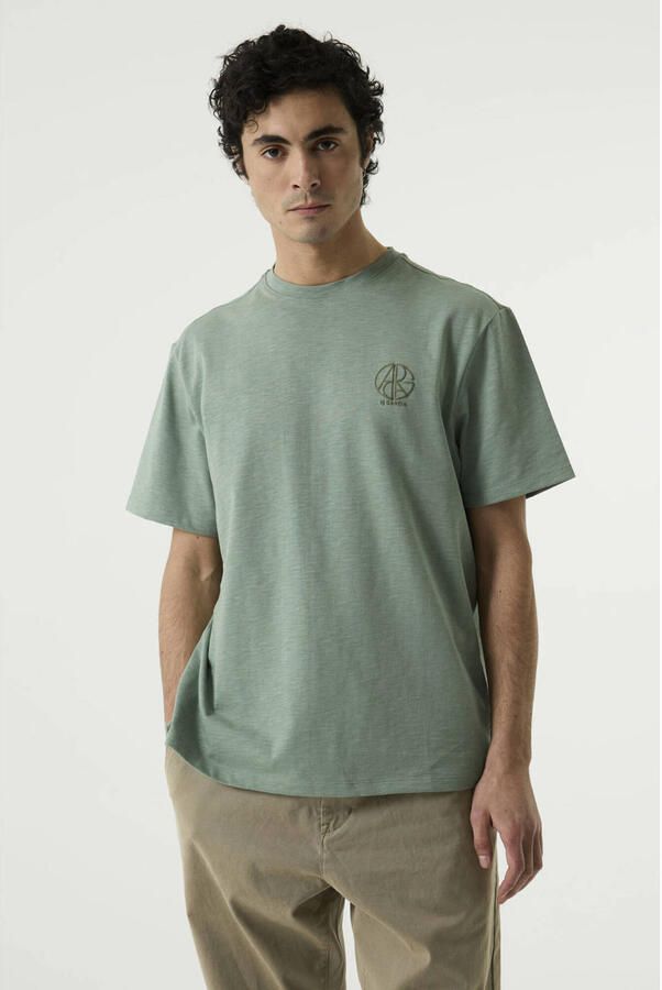 Garcia relaxed fit T-shirt met backprint groen