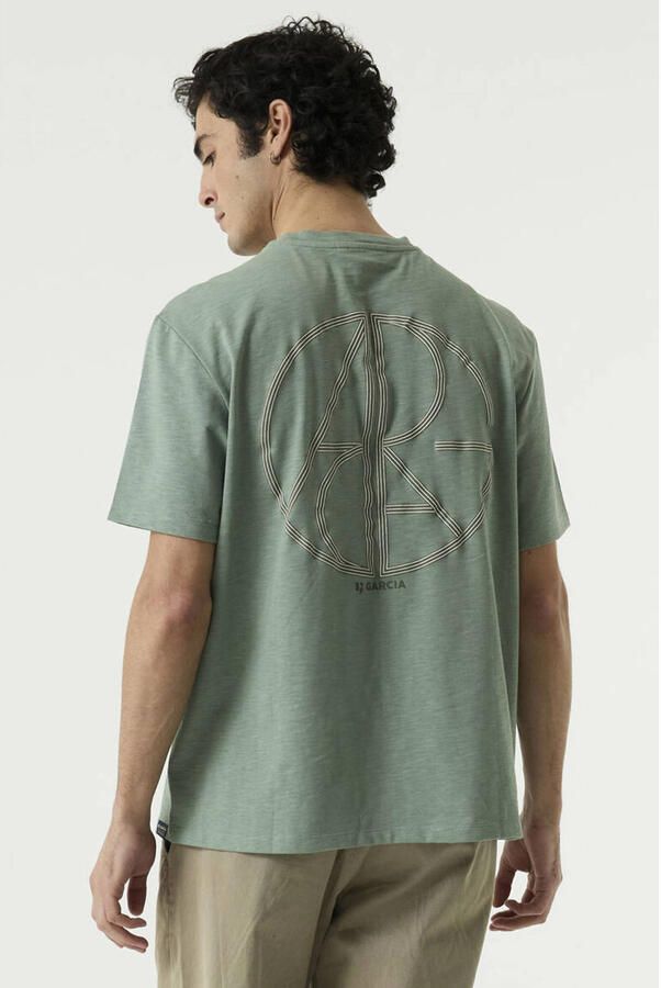 Garcia relaxed fit T-shirt met backprint groen - Foto 3