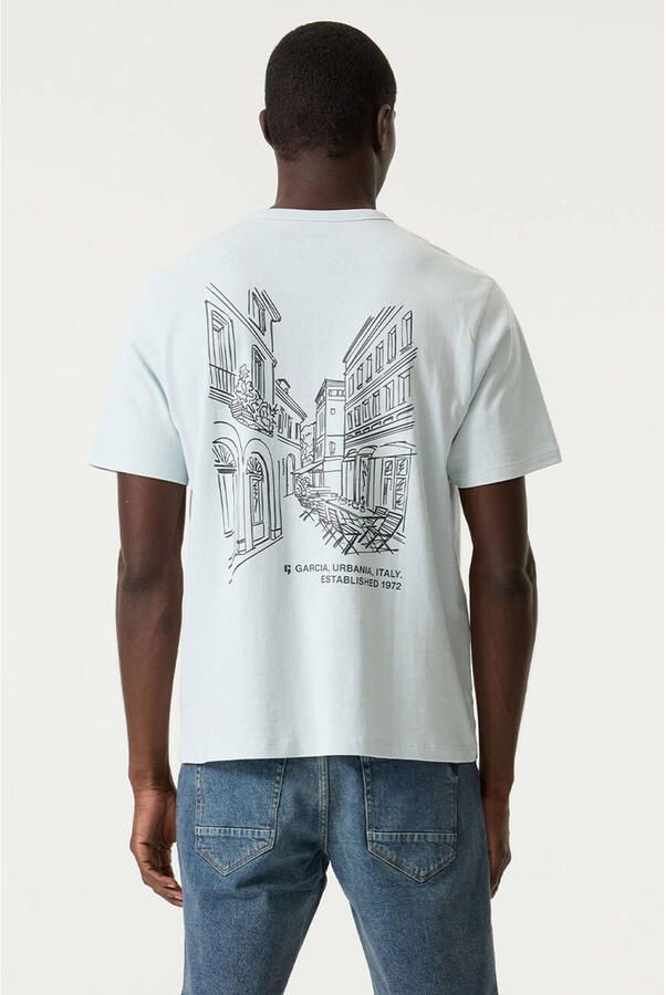 Garcia relaxed fit T-shirt met backprint lichtblauw - Foto 3