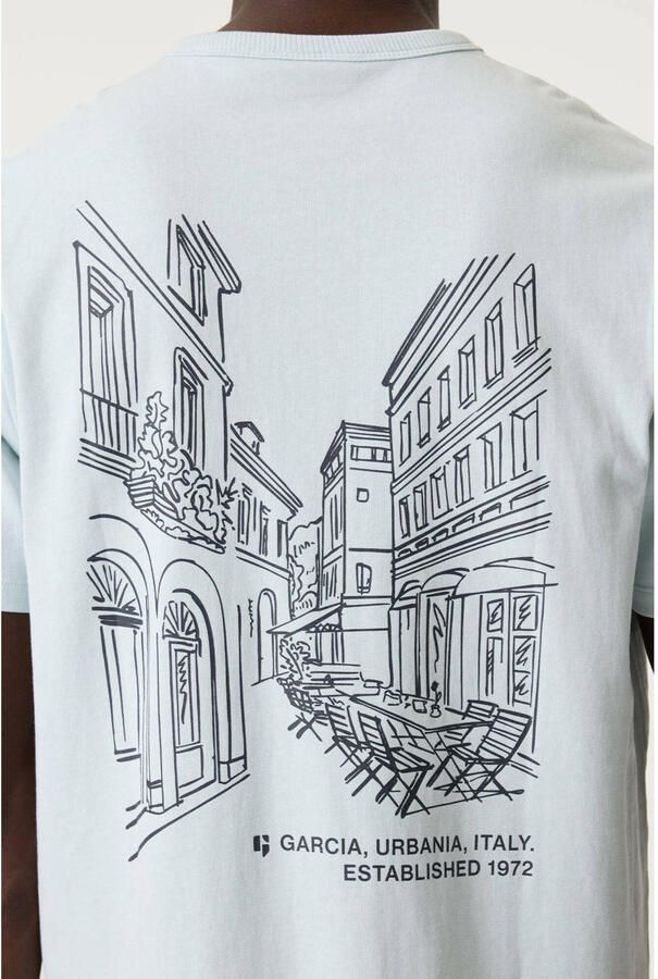 Garcia relaxed fit T-shirt met backprint lichtblauw - Foto 2