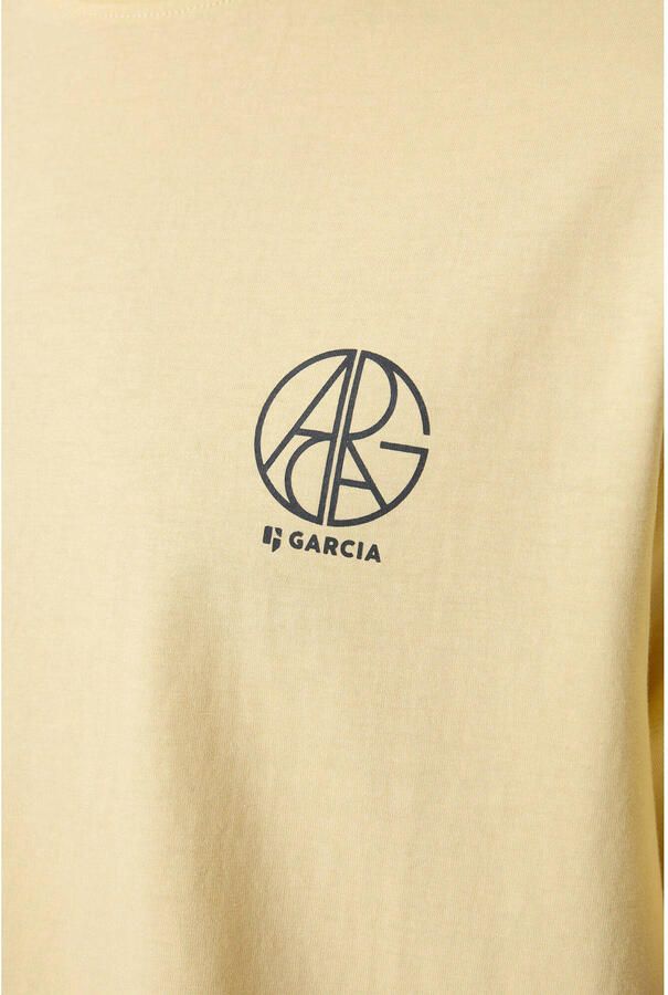 Garcia relaxed fit T-shirt met logo geel - Foto 2