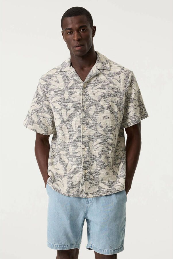 Garcia relaxed gebloemd casual overhemd blauw