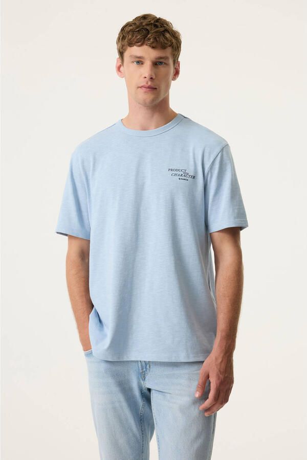 Garcia relaxed T-shirt met backprint lichtblauw