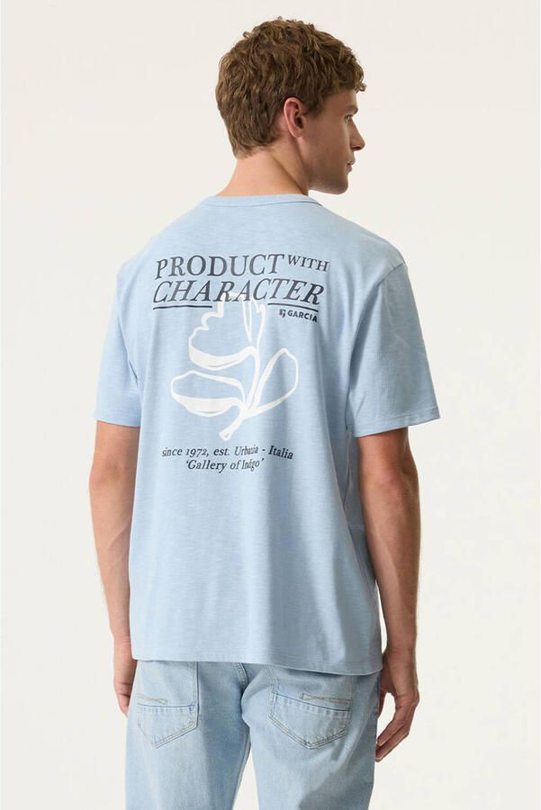 Garcia relaxed T-shirt met backprint lichtblauw - Foto 3
