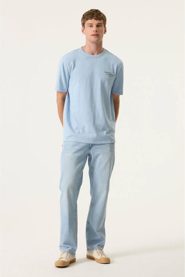 Garcia relaxed T-shirt met backprint lichtblauw - Foto 4