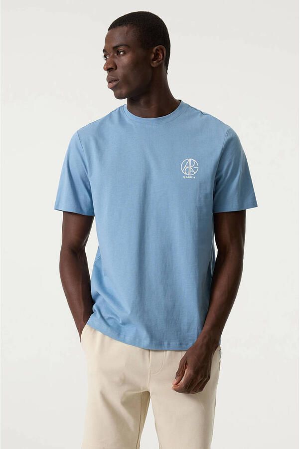 Garcia relaxed T-shirt met logo blauw