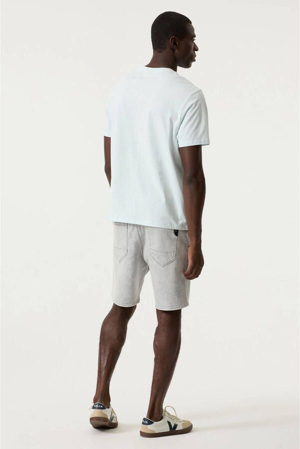Garcia relaxed T-shirt met logo lichtblauw - Foto 3
