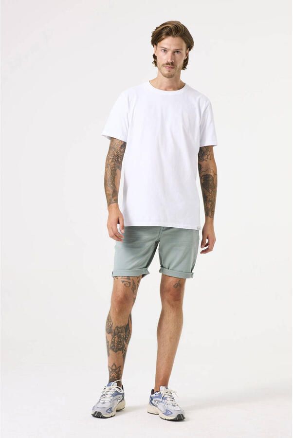 Garcia slim denim short light sage