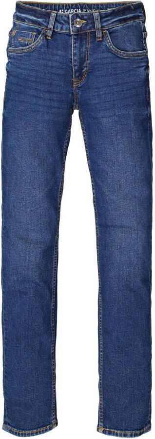 Garcia slim fit jeans dark used Blauw Jongens Stretchdenim Effen 134