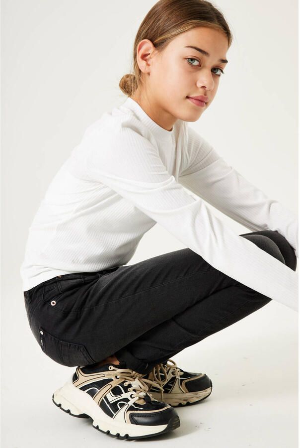 Garcia slim fit jeans Rianna 57O rinsed Zwart Meisjes Denim Effen 128